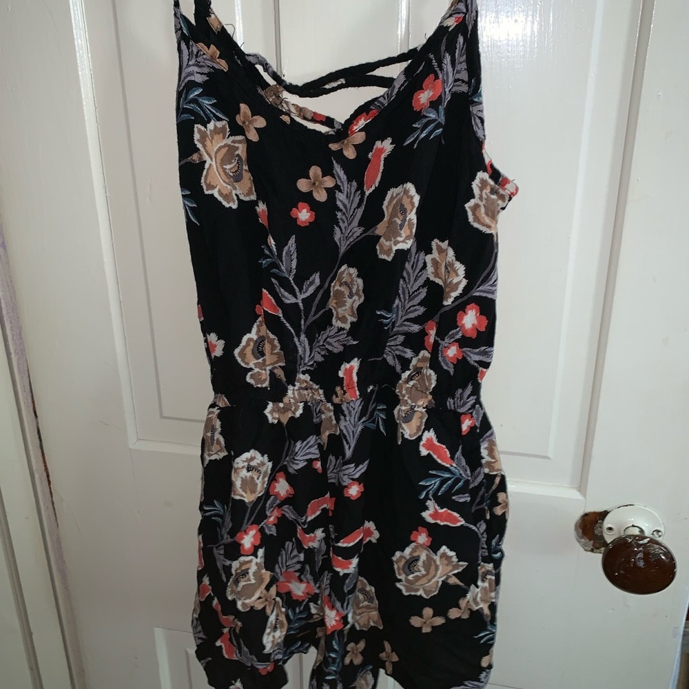 Black Floral Romper